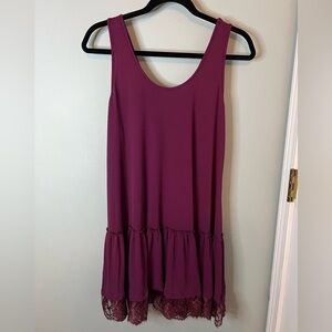 Women’s Sleeveless Tiered Tunic Top/ Mini Dress in Plum
